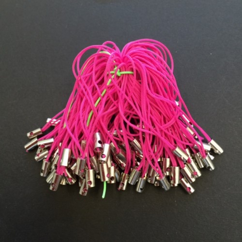 Strap with Brass End  Hot Pink Cord